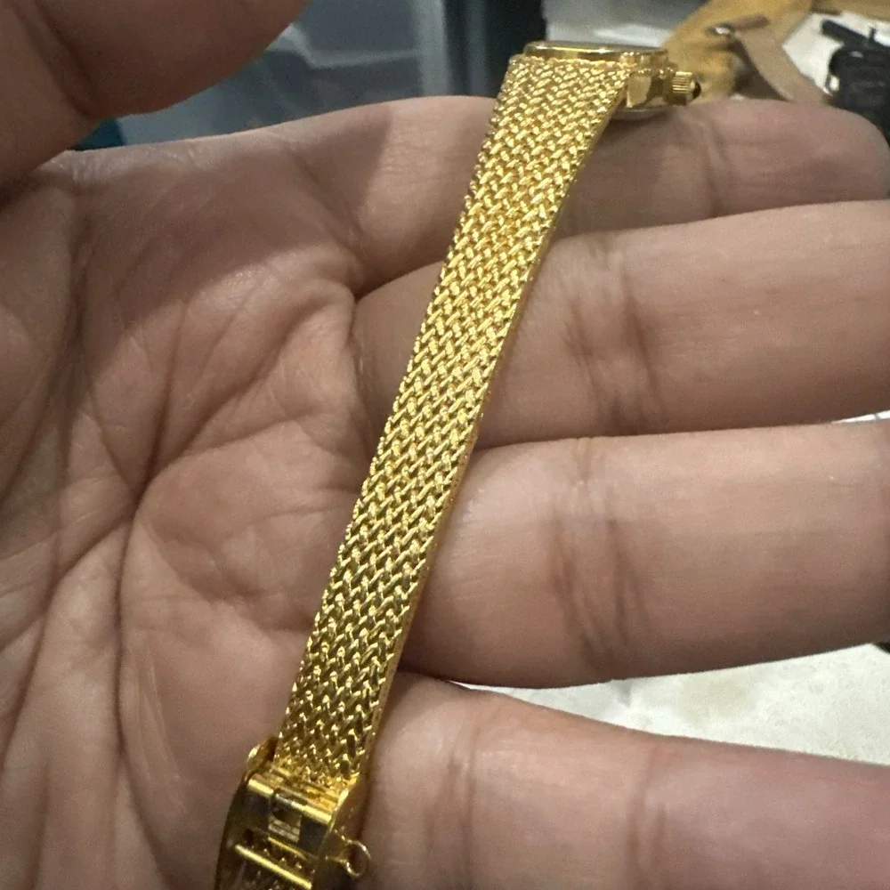 Works VTG Xavier Diamond Women's Quartz Gold Tone Watch 19mm Fit 6.5